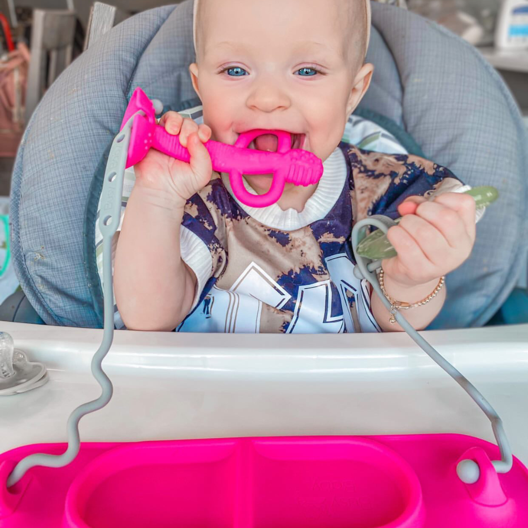 Busy Baby 2-in-1 Teether & Training Spoon PINK