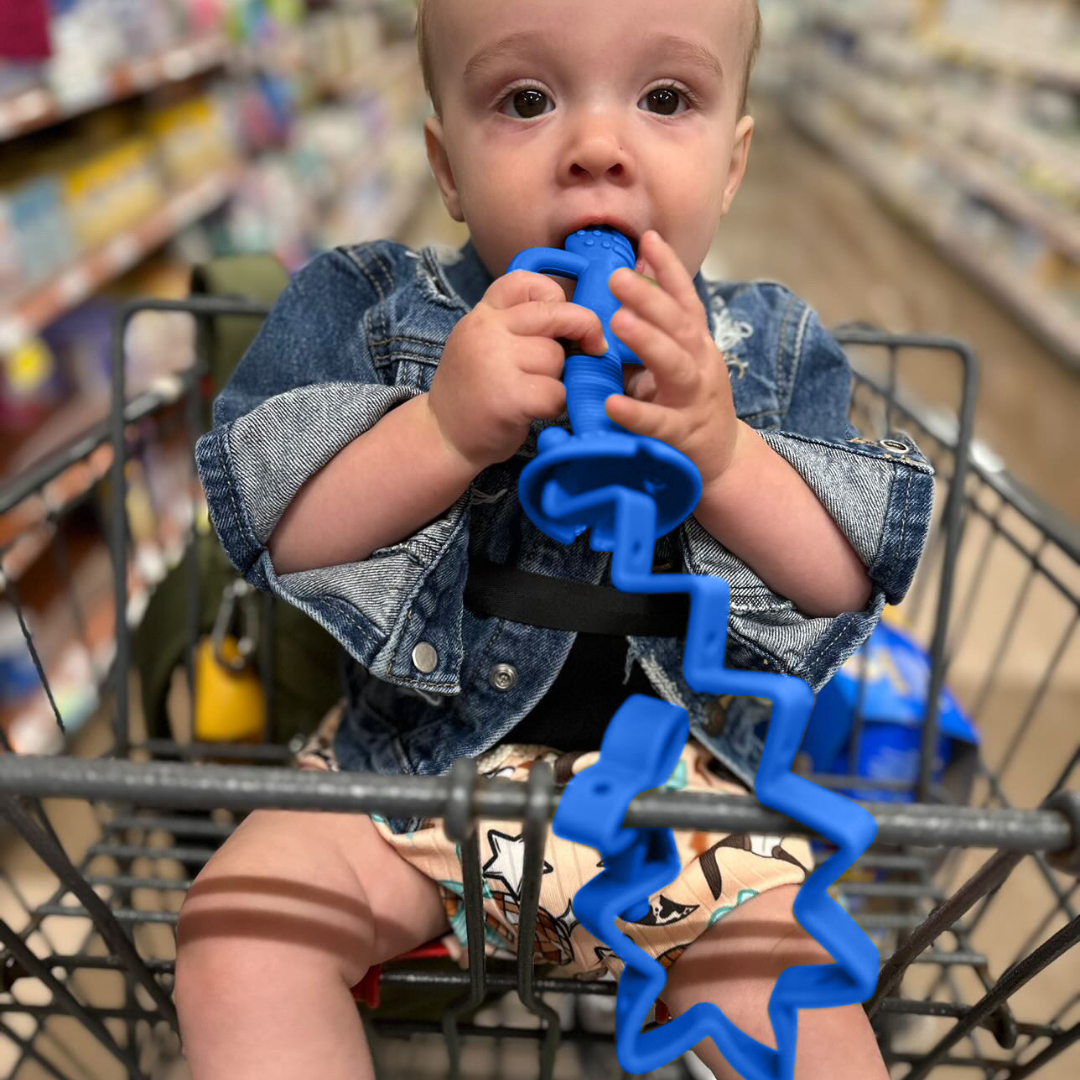 Busy Baby Toy Bungee Tether BLUE