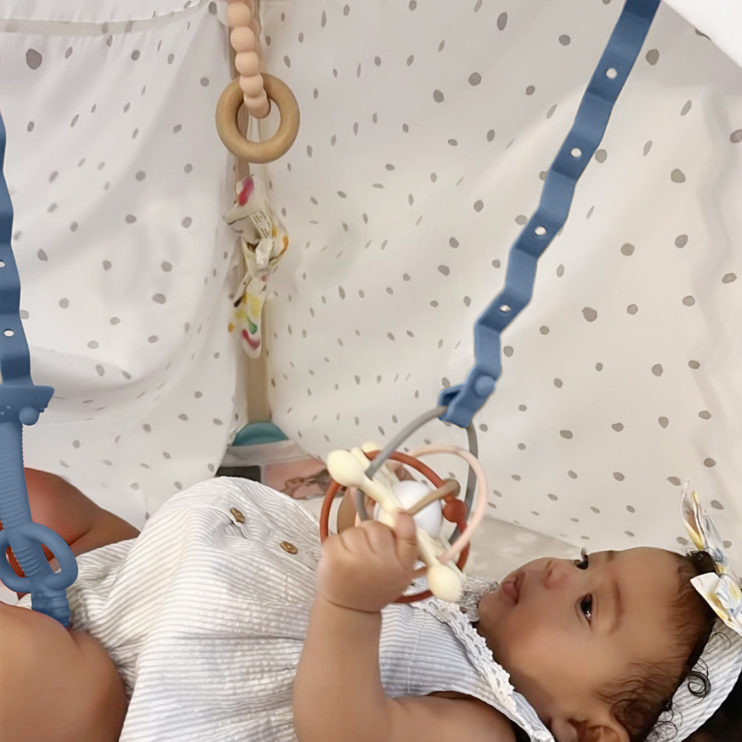 Busy Baby Toy Bungee Tether PEWTER