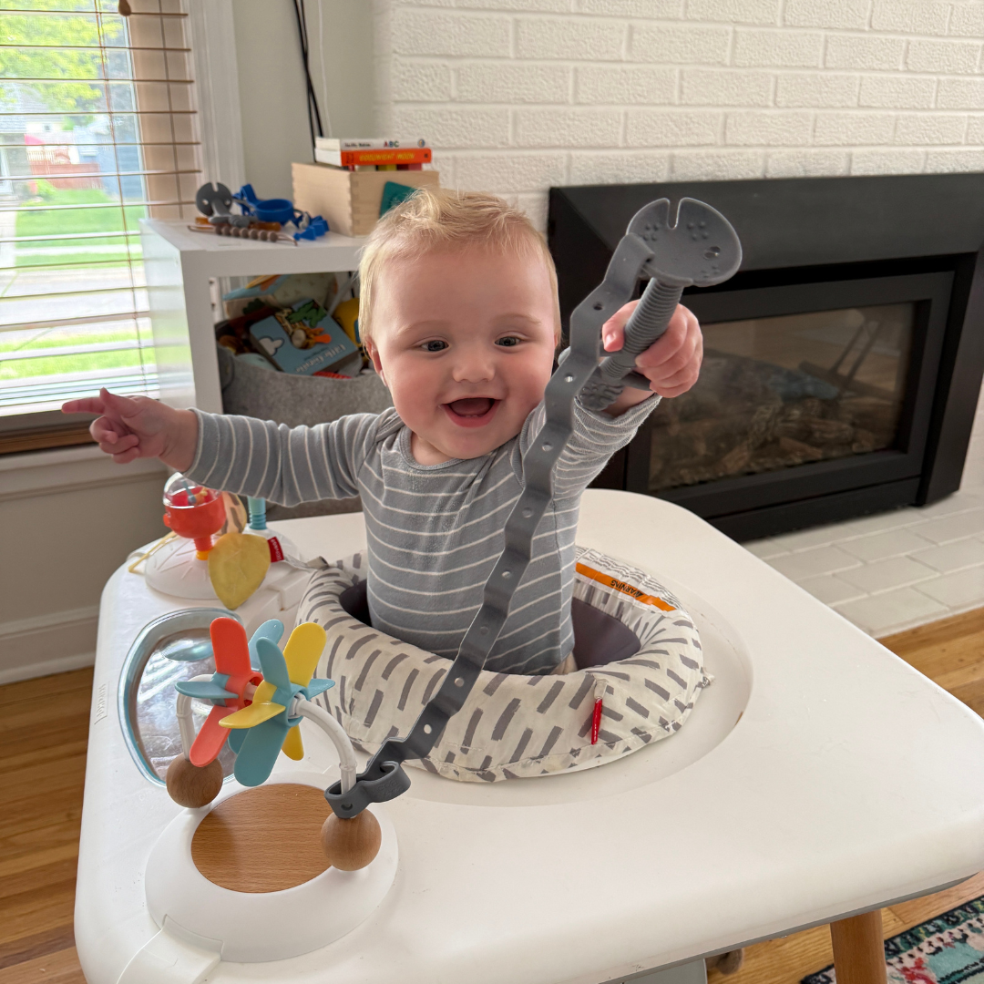 Busy Baby Toy Bungee Tether PEWTER