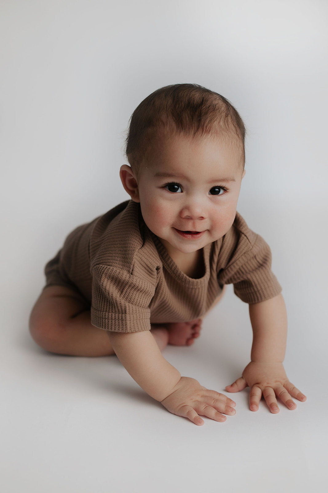 Three Little Tots Cocoa Sands Brown Waffle Two Piece Set
