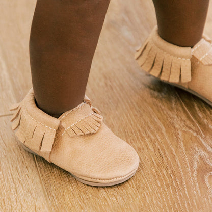 Freshly Picked Weathered Brown Moccasin Baby Shoe