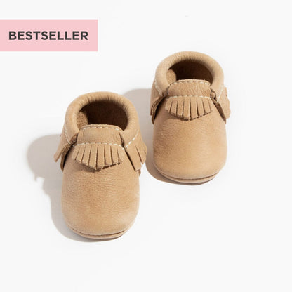 Freshly Picked Weathered Brown Moccasin Baby Shoe
