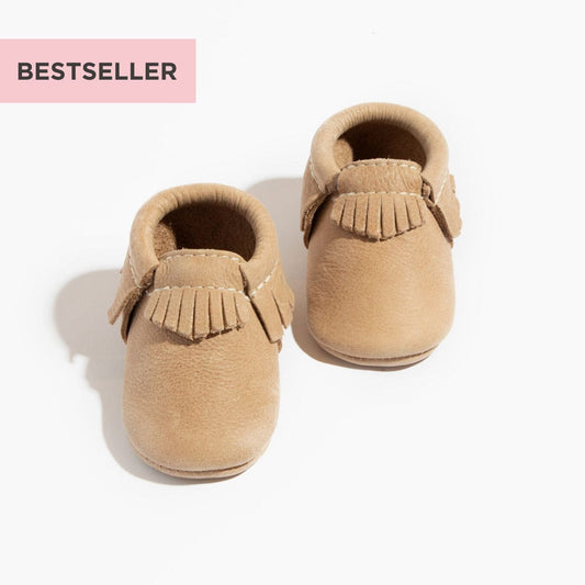 Freshly Picked Weathered Brown Moccasin Baby Shoe