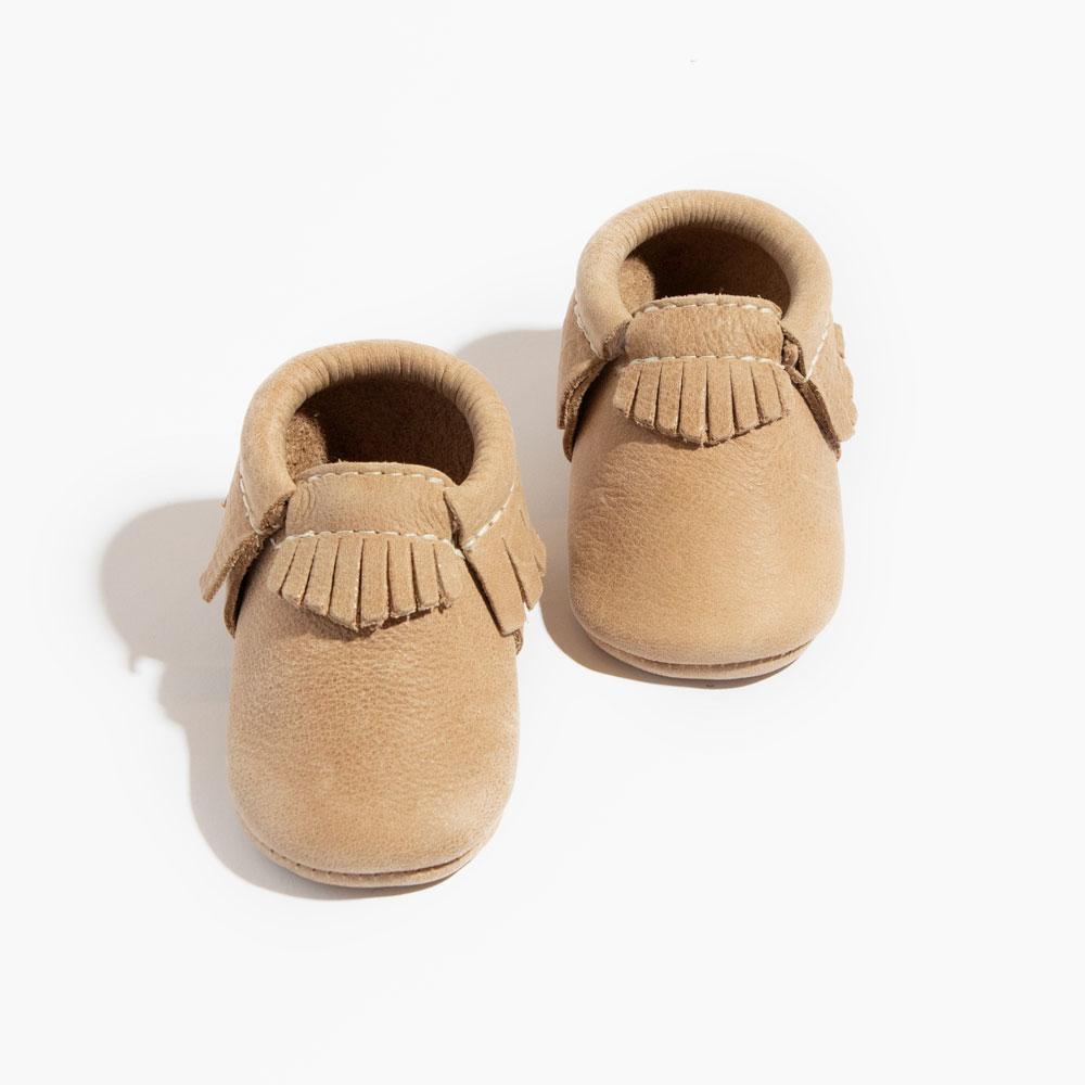 Freshly Picked Weathered Brown Moccasin Baby Shoe