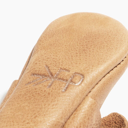 Freshly Picked Weathered Brown Knotted Bow Baby Shoe