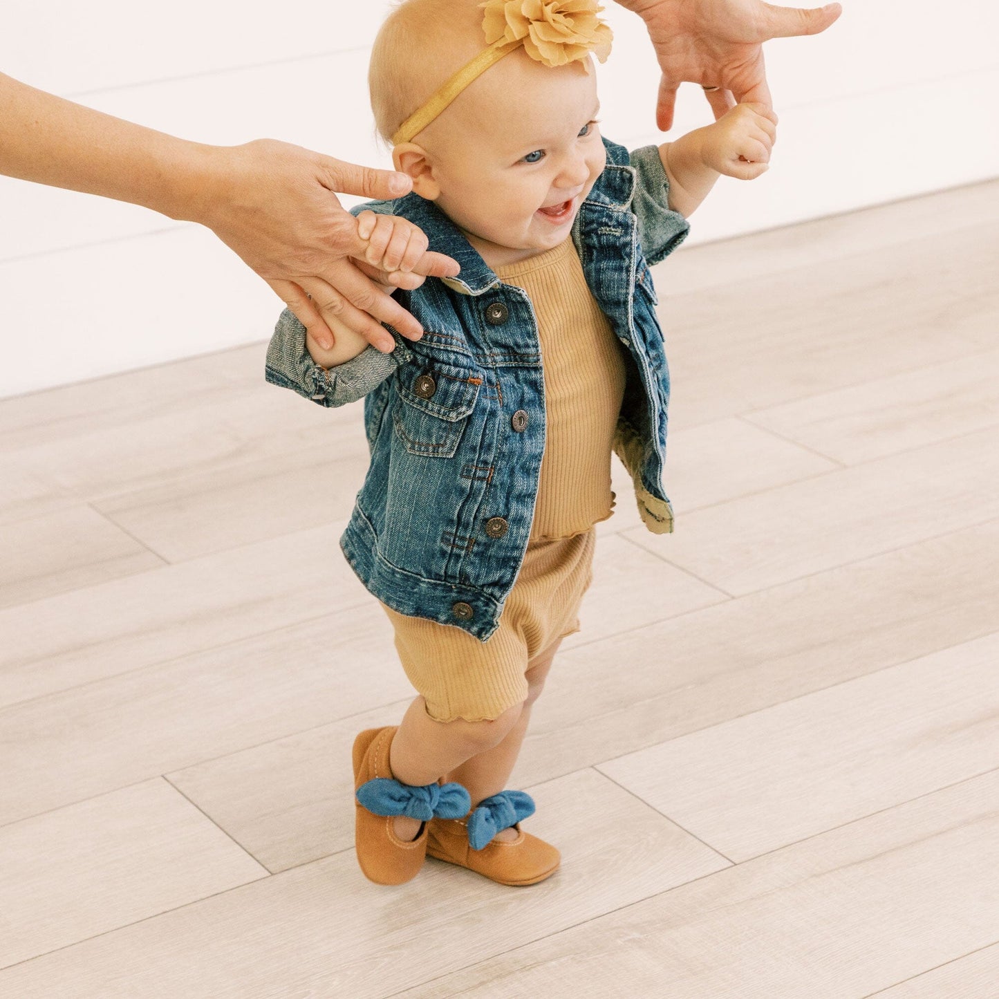 Freshly Picked Corduroy Cowgirl Knotted Bow Baby Shoe