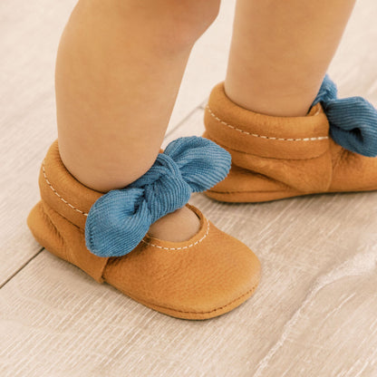 Freshly Picked Corduroy Cowgirl Knotted Bow Baby Shoe