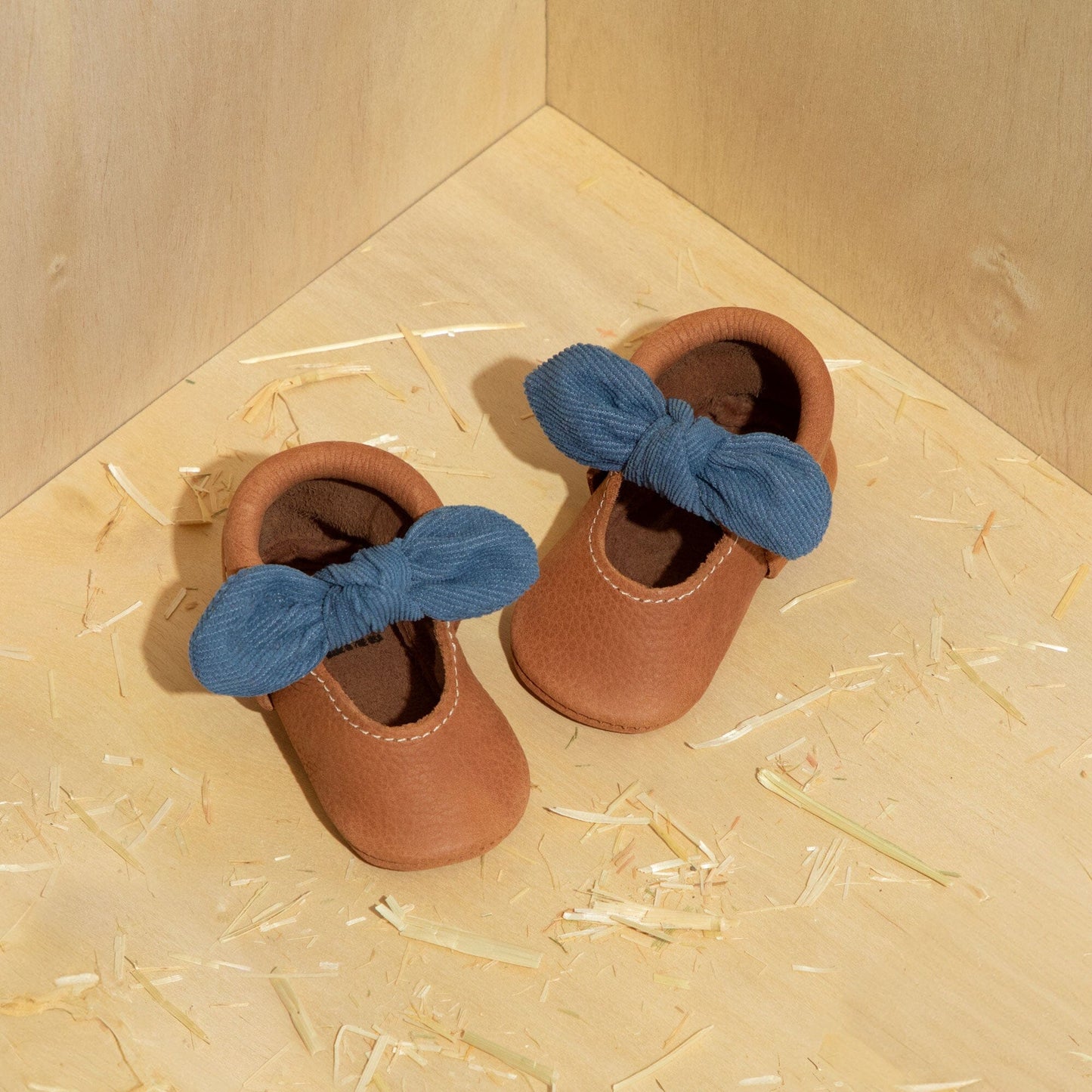 Freshly Picked Corduroy Cowgirl Knotted Bow Baby Shoe