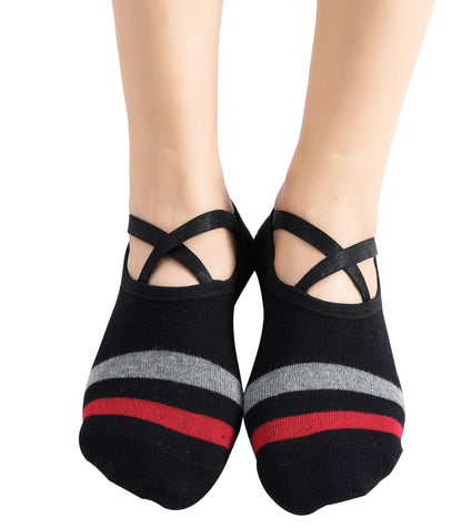 Alina Mae Maternity Non-Slip Women's Hospital Socks (Stripes)