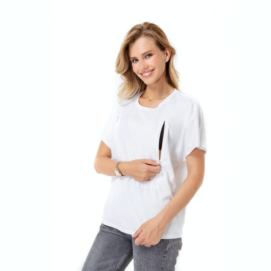 Accouchée Zip Up Maternity/Nursing T-Shirt