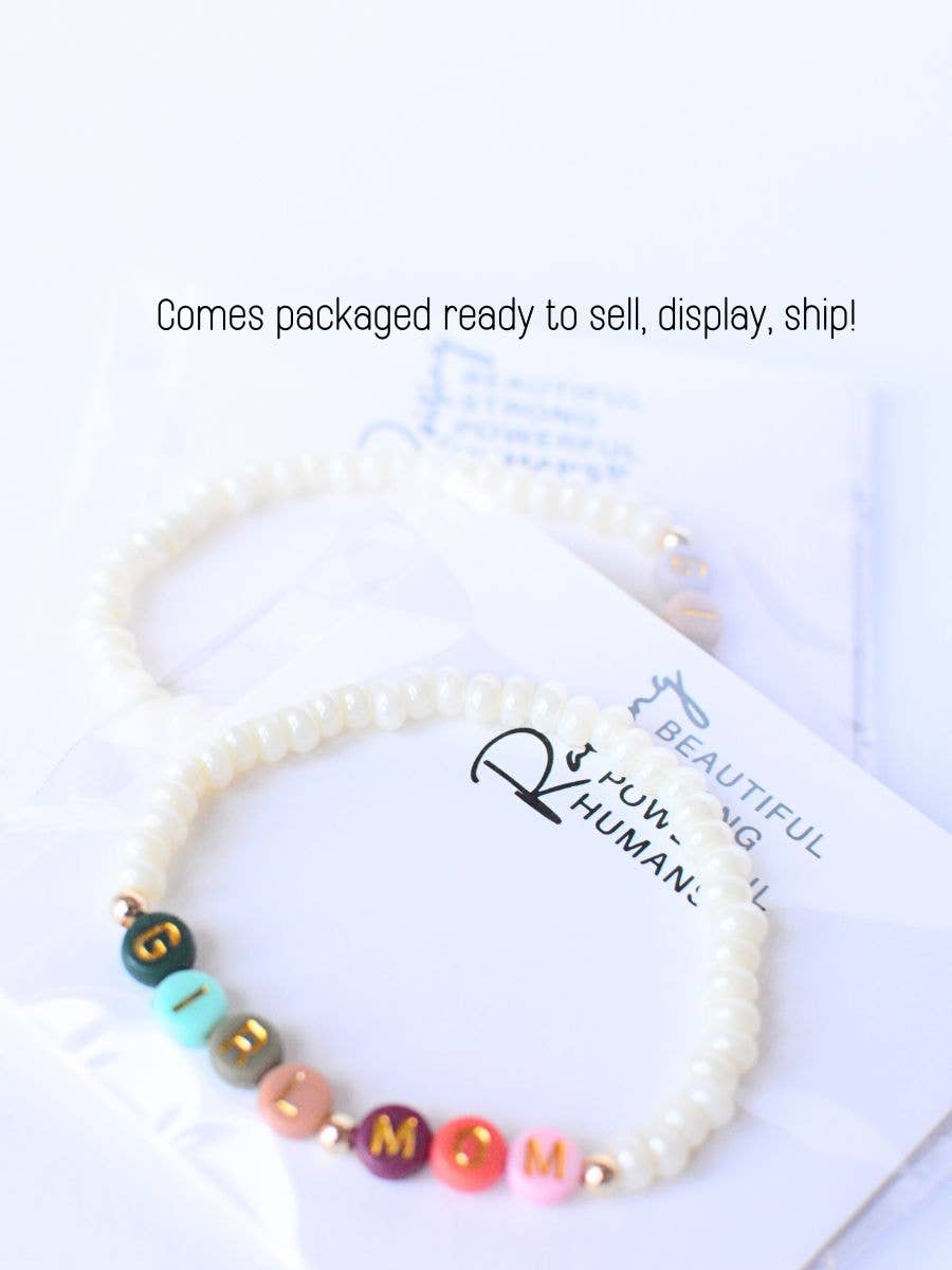 Girl Mom Multicolored Beaded Pearl Bracelet