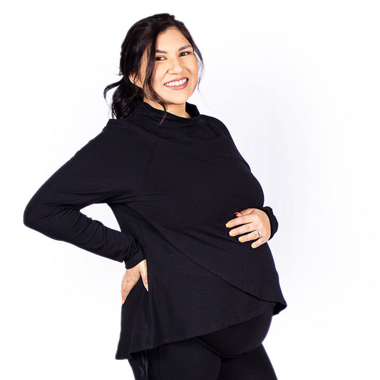 Cross Front Maternity and Nursing Turtleneck