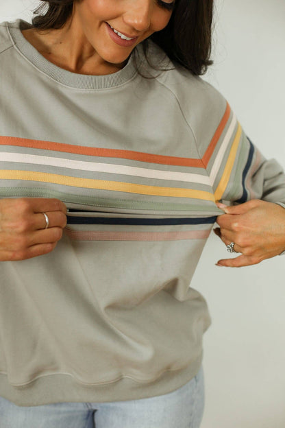 Limited Edition Six Stripe Invisible Zip Breastfeeding Sweater