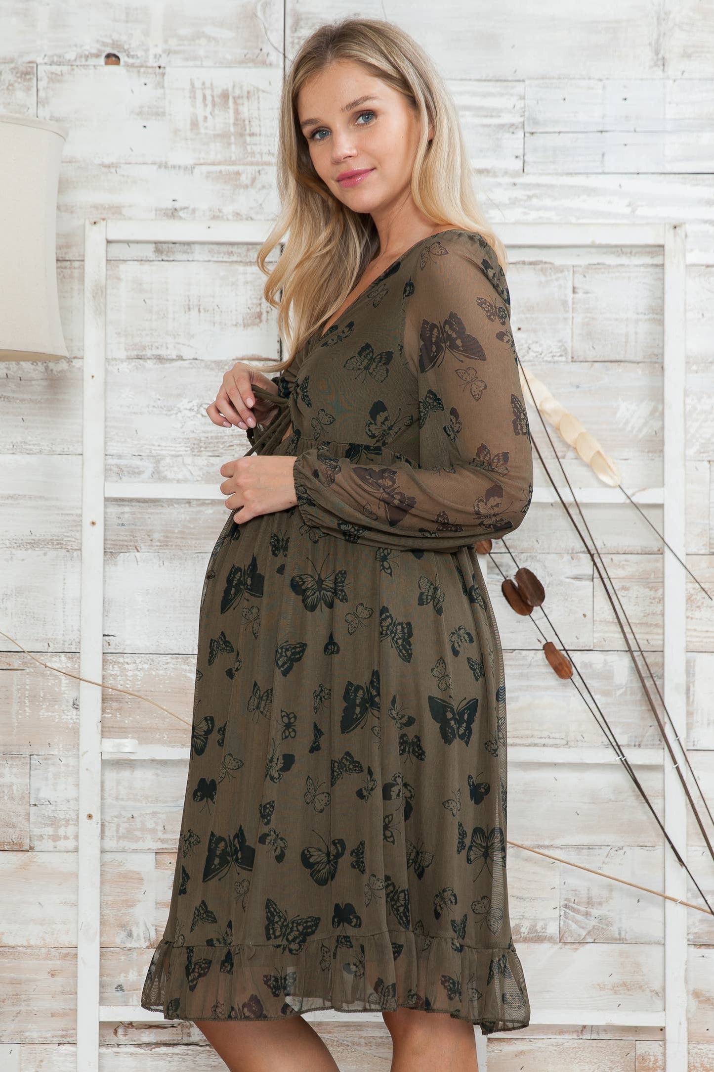 Butterfly V-Neck Dress