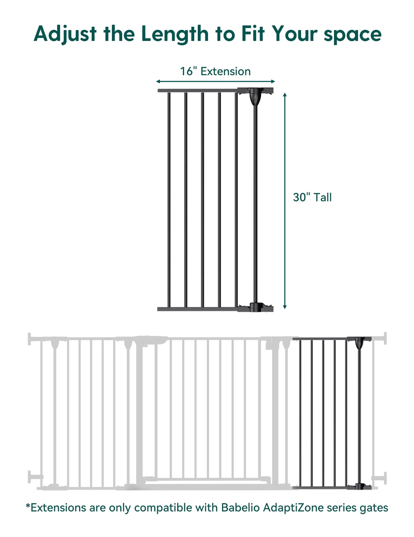 Babelio AdaptiZone | Extra Wide Safety Gate for Irregular Spaces