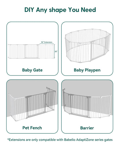 Babelio AdaptiZone | Extra Wide Safety Gate for Irregular Spaces