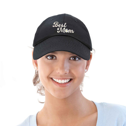 Embroidered Best Mom Daisy Cotton Hat