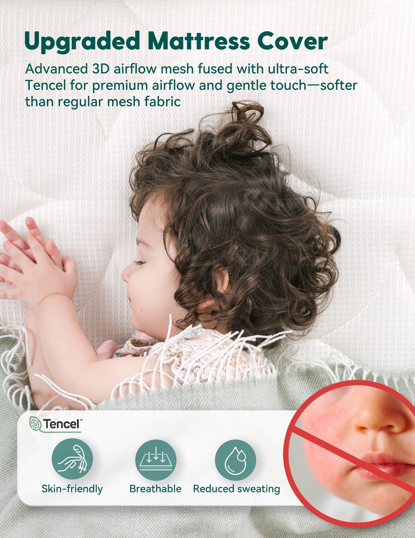 Babelio Air Nest | Ultra-Breathable 100% Washable Crib Mattress