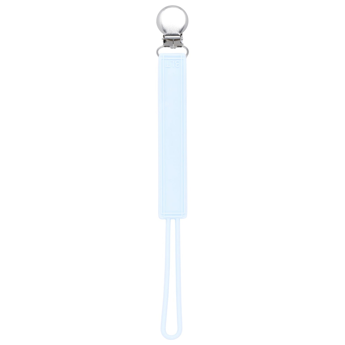 Three Little Tots Classic Baby Blue All Silicone One Piece Pacifier Clip