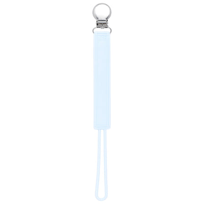 Three Little Tots Classic Baby Blue All Silicone One Piece Pacifier Clip