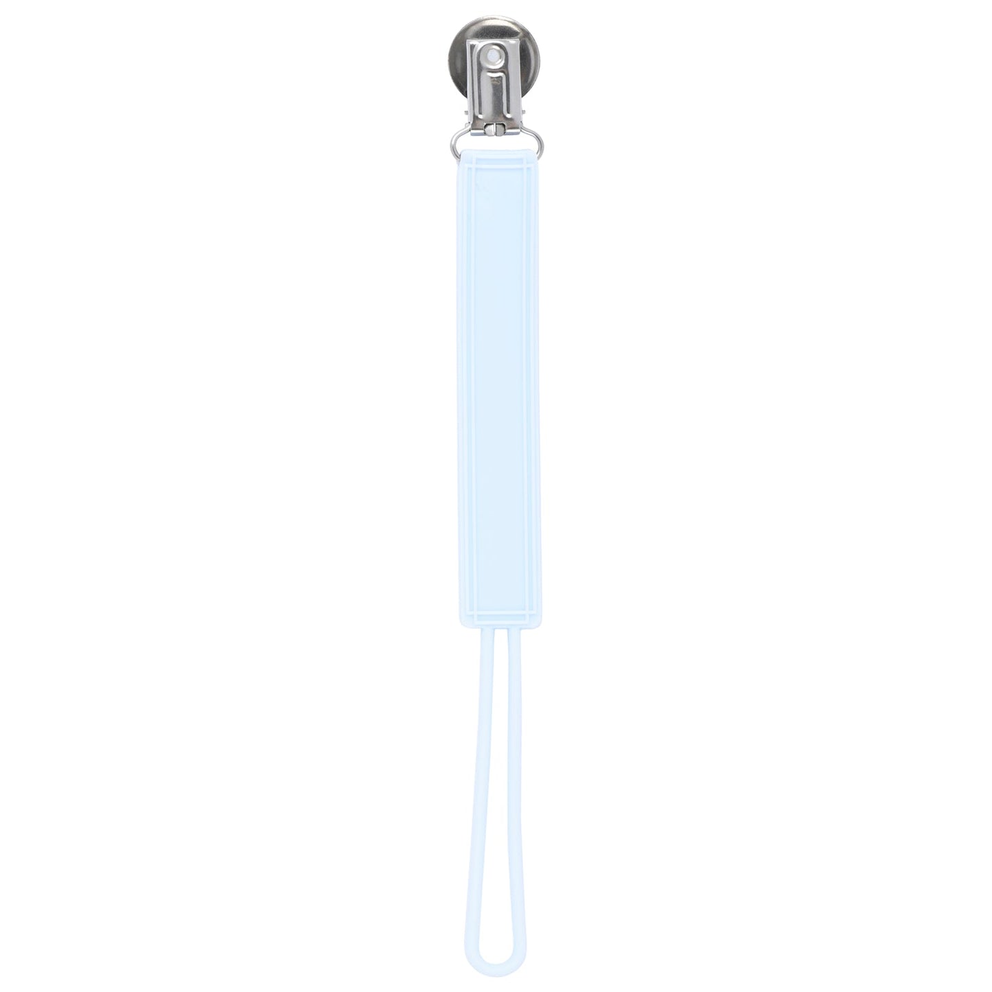 Three Little Tots Classic Baby Blue All Silicone One Piece Pacifier Clip
