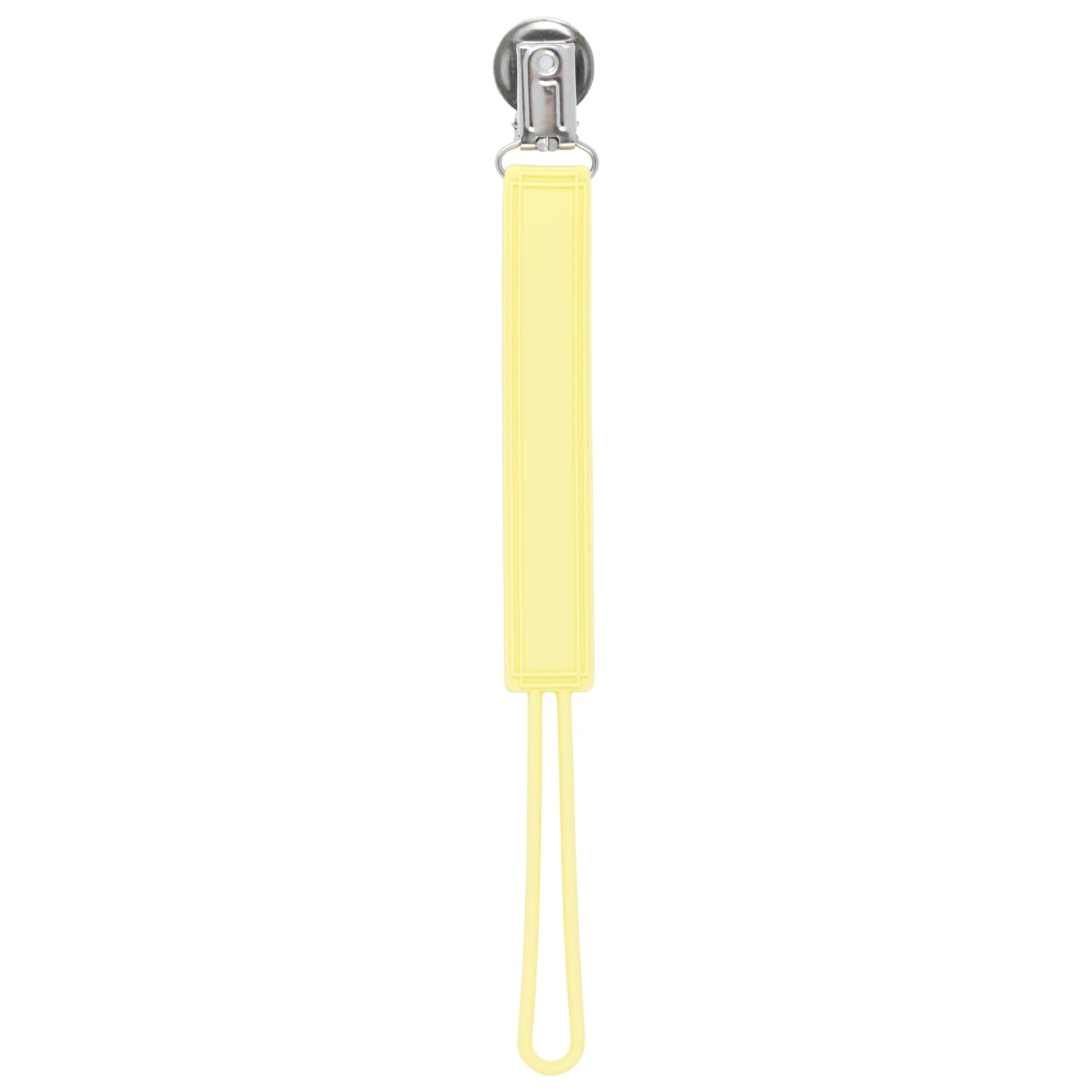 Three Little Tots Classic Baby Yellow All Silicone One Piece Pacifier Clip