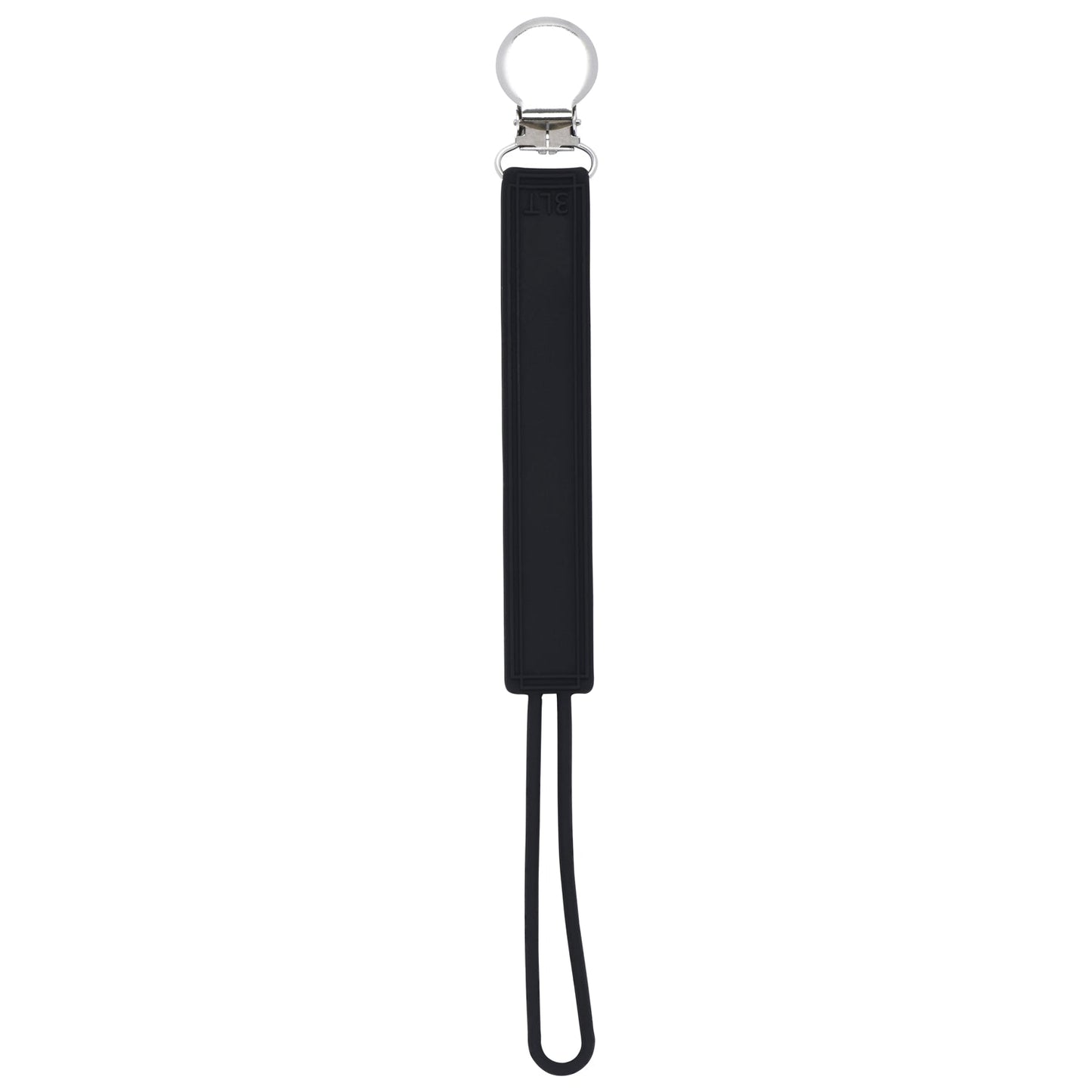 Three Little Tots Classic Black All Silicone One Piece Pacifier Clip