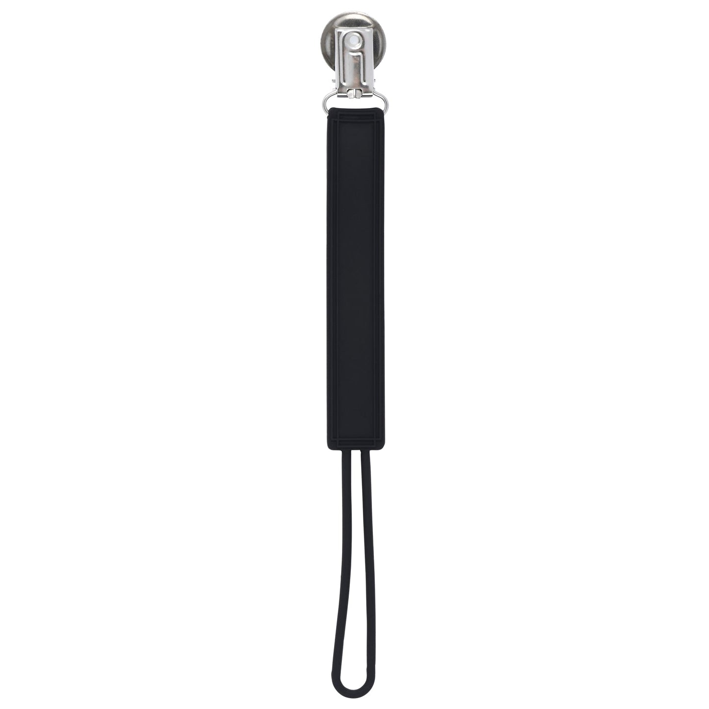 Three Little Tots Classic Black All Silicone One Piece Pacifier Clip