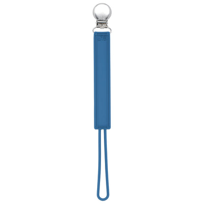 Three Little Tots Classic Blue All Silicone One Piece Pacifier Clip