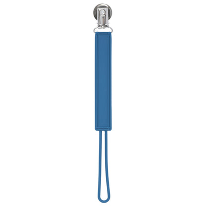 Three Little Tots Classic Blue All Silicone One Piece Pacifier Clip