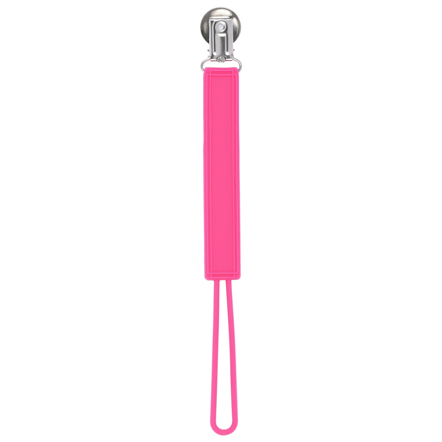 Three Little Tots Classic Hot Pink Barbie All Silicone One Piece Pacifier Clip