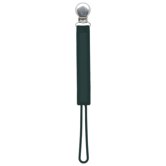 Three Little Tots Classic Hunter Green All Silicone One Piece Pacifier Clip