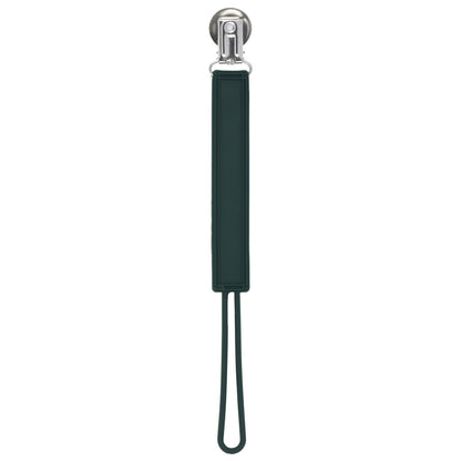 Three Little Tots Classic Hunter Green All Silicone One Piece Pacifier Clip