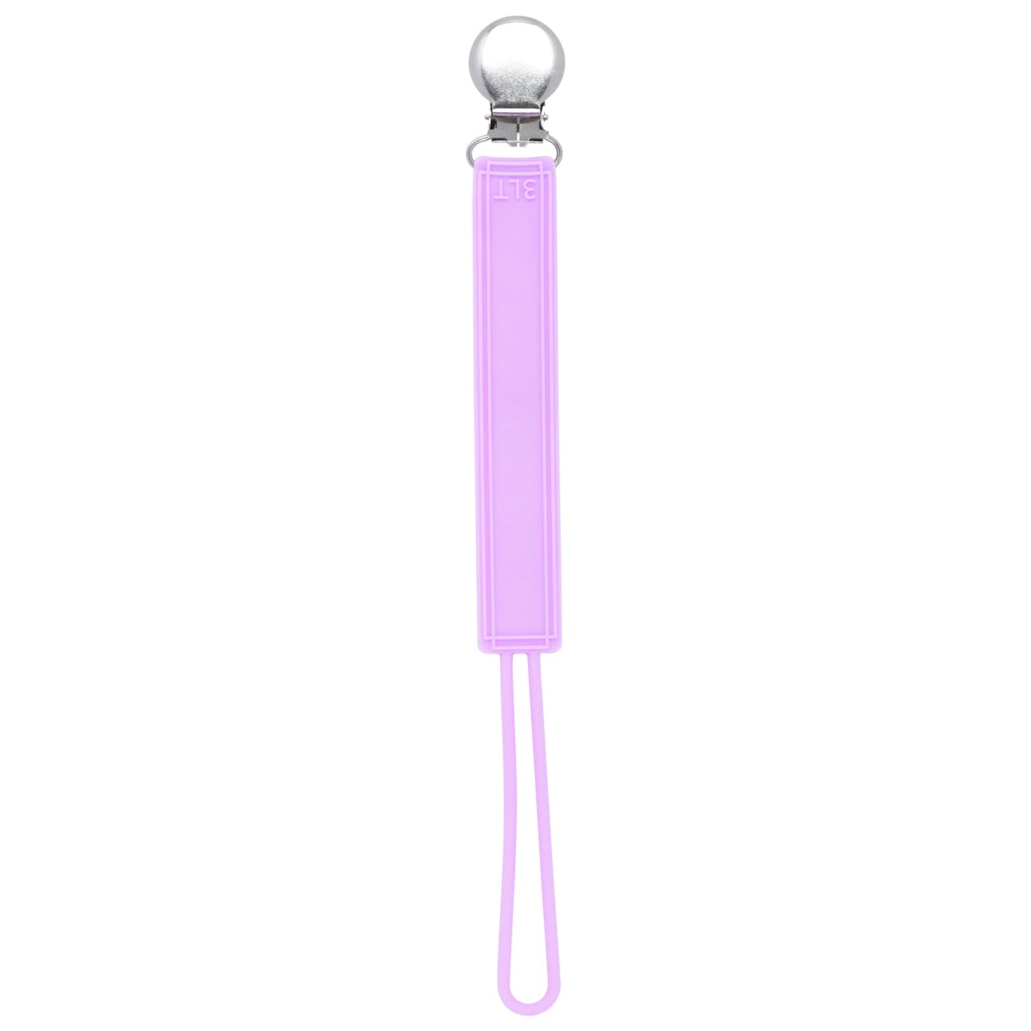 Three Little Tots Classic Lavender Purple Silicone One Piece Pacifier Clip