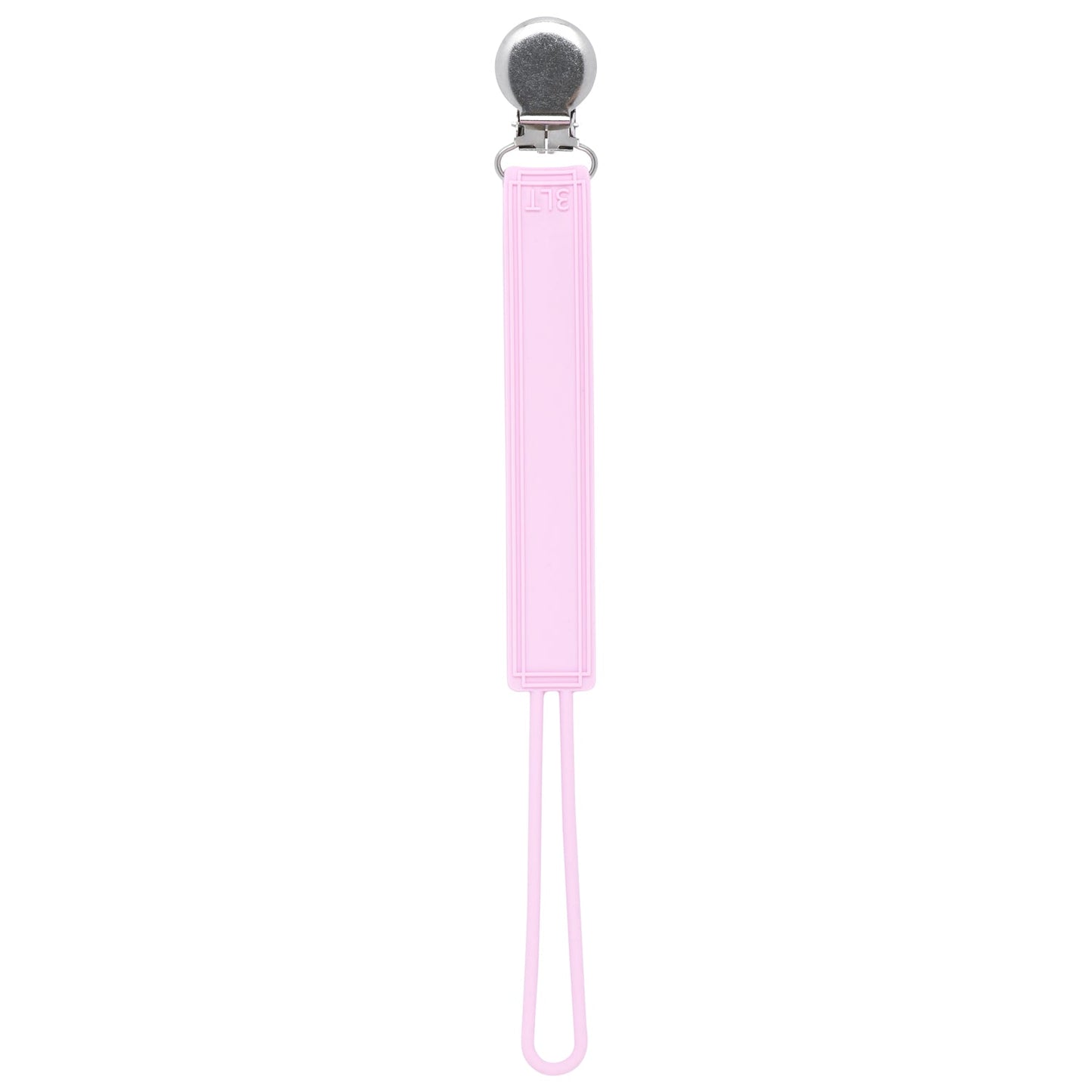 Three Little Tots Classic Baby Pink All Silicone One Piece Pacifier Clip