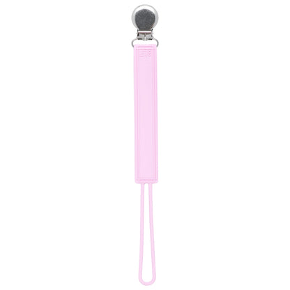 Three Little Tots Classic Baby Pink All Silicone One Piece Pacifier Clip