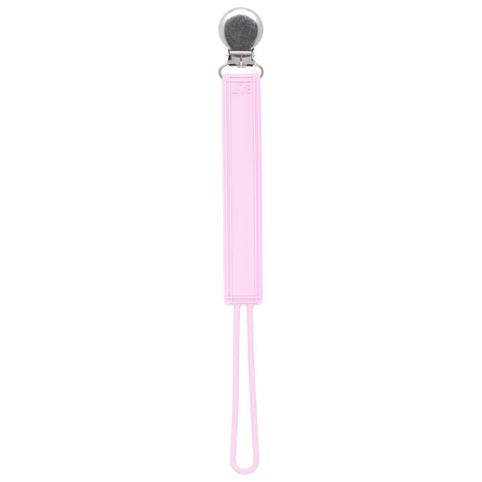 Three Little Tots Classic Baby Pink All Silicone One Piece Pacifier Clip