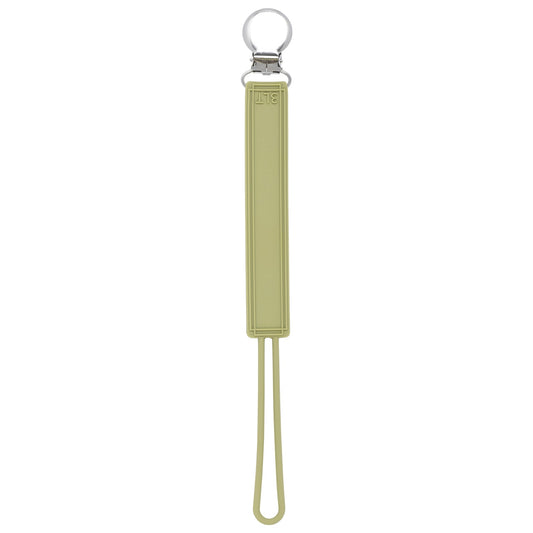 Three Little Tots Classic Olive Green All Silicone One Piece Pacifier Clip