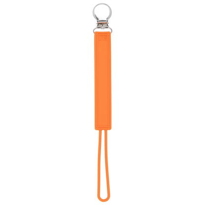 Three Little Tots Classic Orange All Silicone One Piece Pacifier Clip
