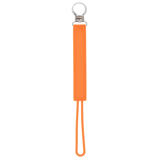 Three Little Tots Classic Orange All Silicone One Piece Pacifier Clip