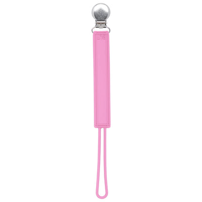 Three Little Tots Classic Rose Pink All Silicone One Piece Pacifier Clip