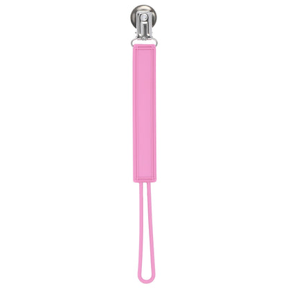 Three Little Tots Classic Rose Pink All Silicone One Piece Pacifier Clip