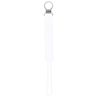 Three Little Tots Classic White All Silicone One Piece Pacifier Clip