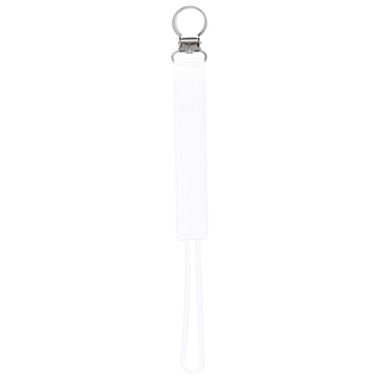 Three Little Tots Classic White All Silicone One Piece Pacifier Clip