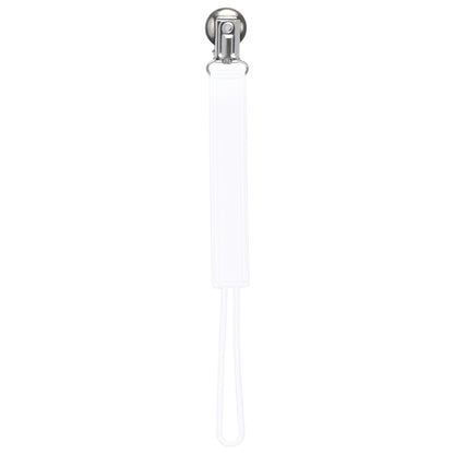 Three Little Tots Classic White All Silicone One Piece Pacifier Clip