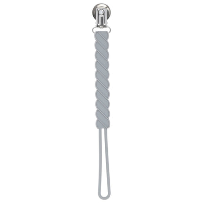 Three Little Tots Twist Gray All Silicone One Piece Pacifier ClipThree Little Tots Twist Gray All Silicone One Piece Pacifier Clip
