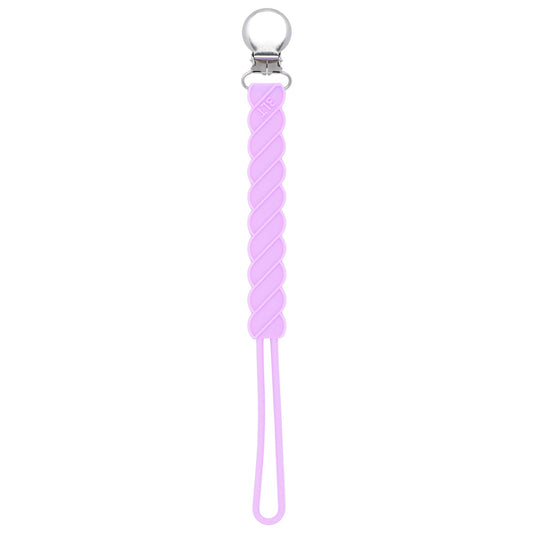 Three Little Tots Twist Lavender Purple All Silicone One Piece Pacifier Clip