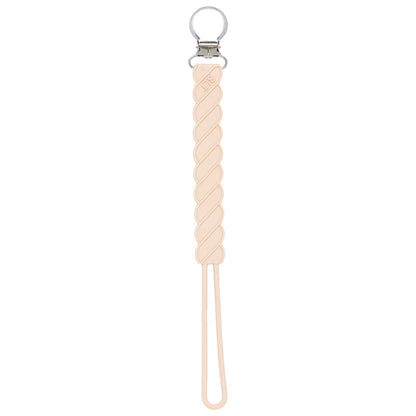 Three Little Tots Twist Tan Neutral All Silicone One Piece Pacifier Clip