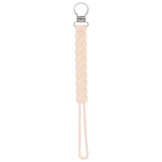 Three Little Tots Twist Tan Neutral All Silicone One Piece Pacifier Clip